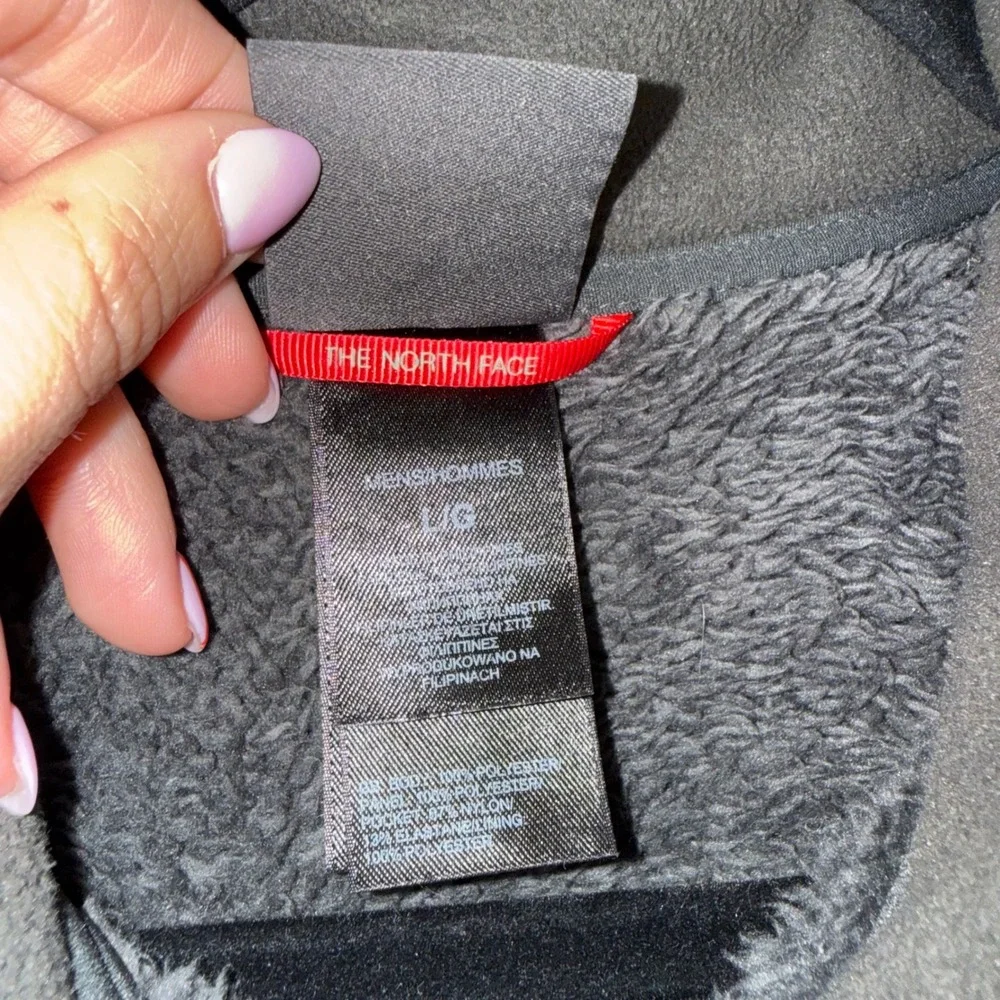 The North Face Fleece‎ Jacket Mens Large Gray Excellent Full Zip Chest Pocket